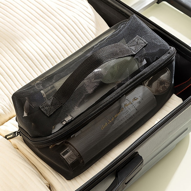 Mila | Rymlig rese-toalettväska i nätmaterial