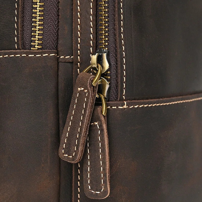 Mason | Herr Retro Äkta Läderväska Anti-Stöld Axelväska Bröstväska