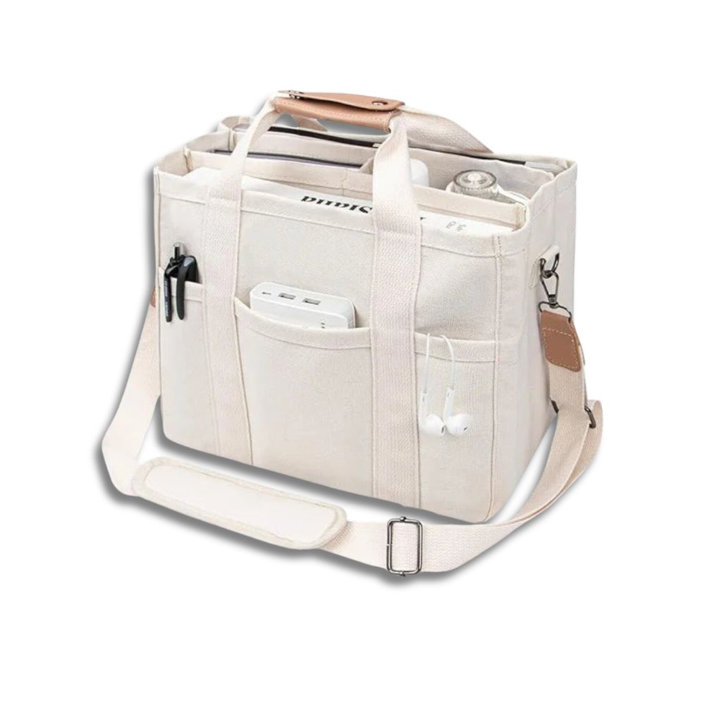 Max | Canvas Crossbody Messenger Resväska med Multi-fickor