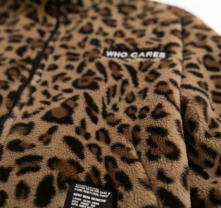 Långärmad jacka med leopardmönster, modemärke, löst hiphop-plagg