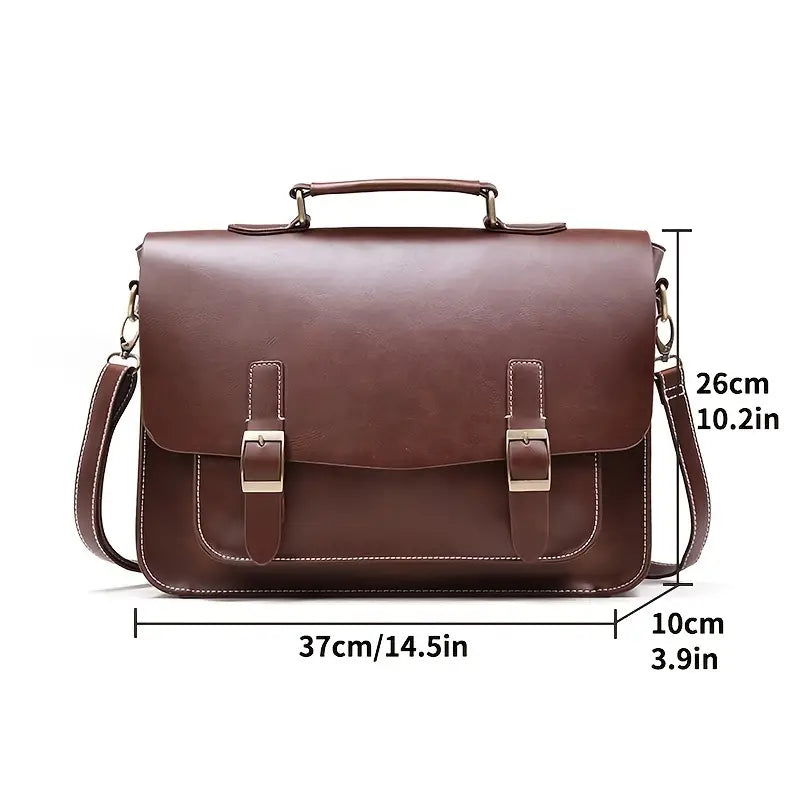 Liam | Retro PU Läder Portfölj Crossbody Messenger Väska