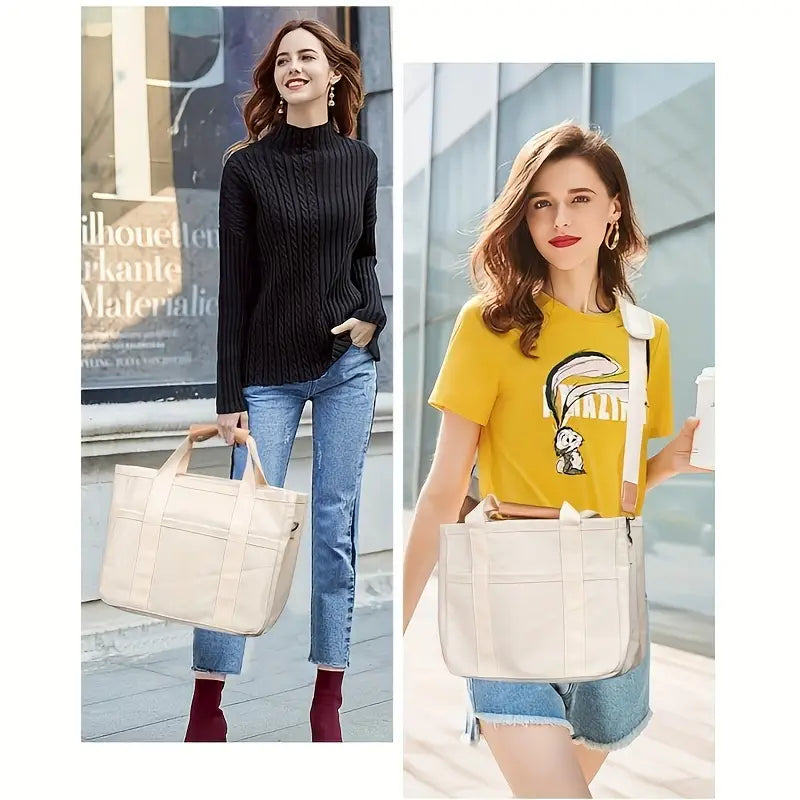 Max | Canvas Crossbody Messenger Resväska med Multi-fickor