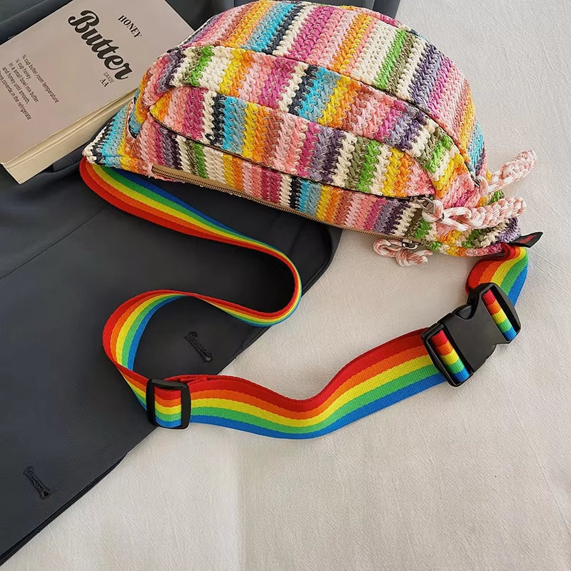 Lena | Avslappnad stickad höftväska crossbody