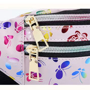 Lila | Dam fjärilstryck crossbody midjeväska
