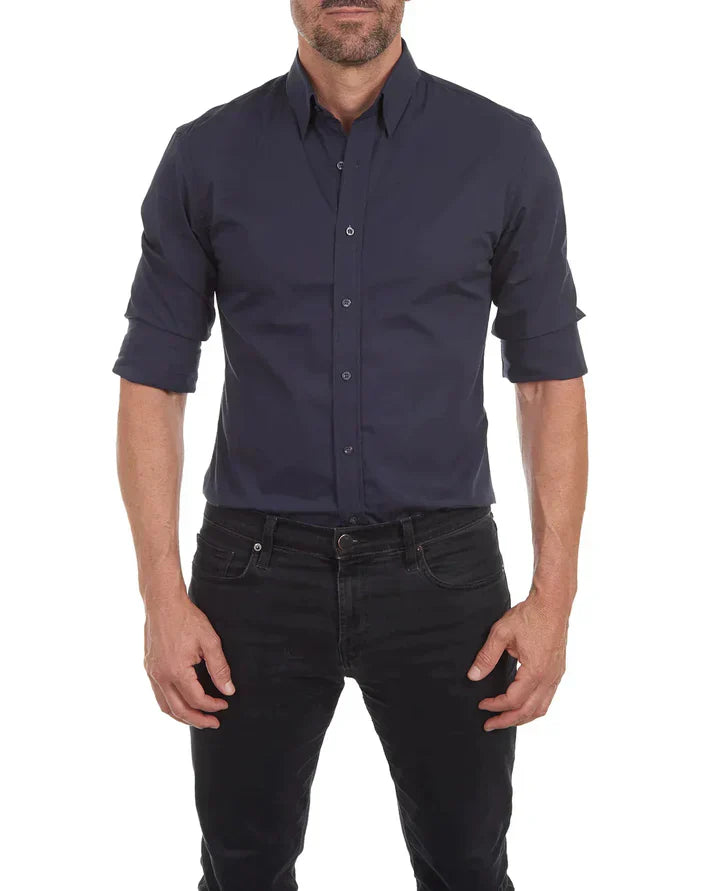 Kurt | Elegant skjorta med stretch och knappslå