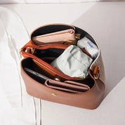 Maya | Liten färgblock crossbody sling bucket-väska