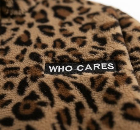 Långärmad jacka med leopardmönster, modemärke, löst hiphop-plagg