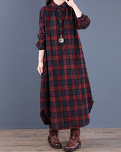 Mariel | Stilfull långärmad skjortklänning med rutigt krage