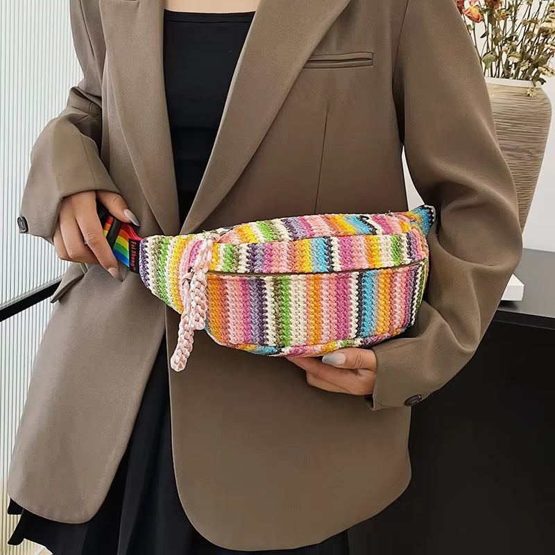 Lena | Avslappnad stickad höftväska crossbody
