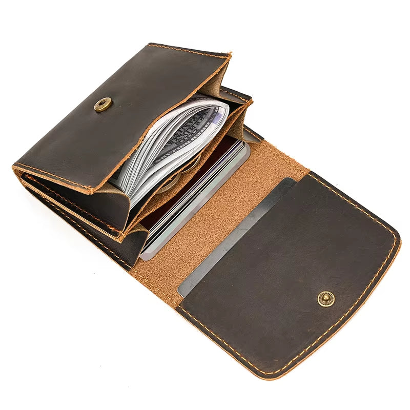 Lucas | Vintage Bifold Reisetasche aus Rindsleder mit Druckknopf