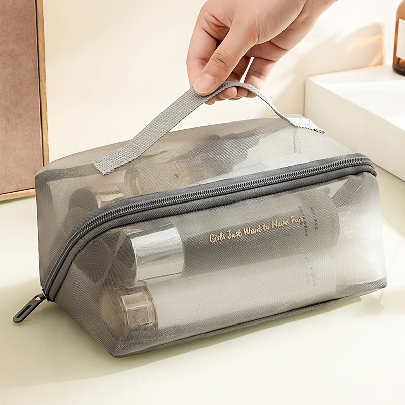Mila | Rymlig rese-toalettväska i nätmaterial