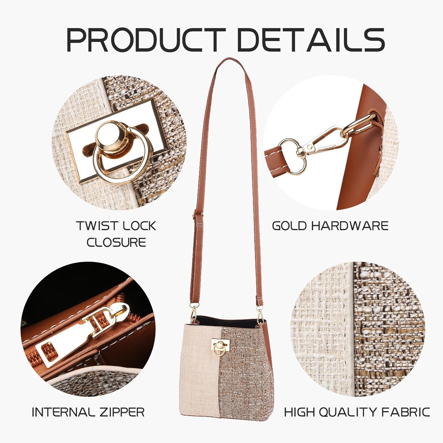 Maya | Liten färgblock crossbody sling bucket-väska