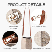 Maya | Liten färgblock crossbody sling bucket-väska