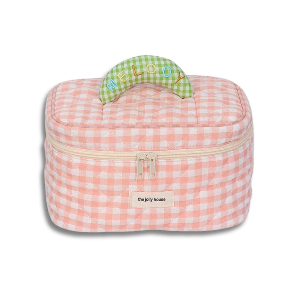 Melody | Mångsidigt Vichy-rutigt Beauty Essentials Organizer Set