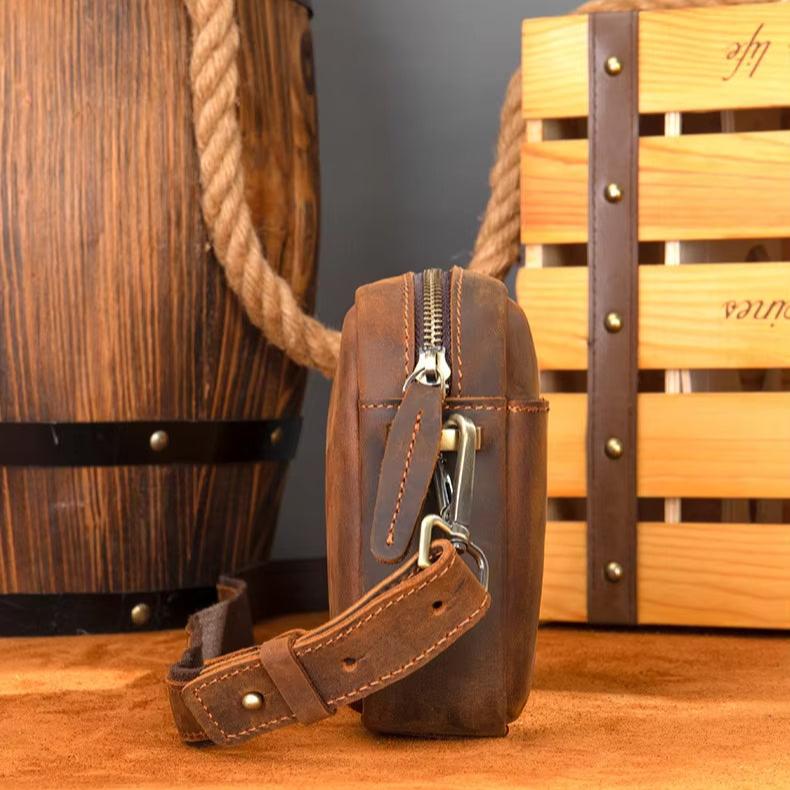 Ethan | Premium Rinderleder Leren Crossbody Sling-väska