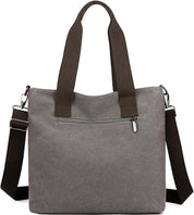Lena | Canvas axelväska med flera fack