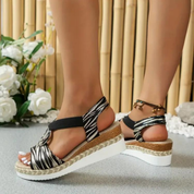 Mayla | Avslappnade mönstrade slip-on sandaler