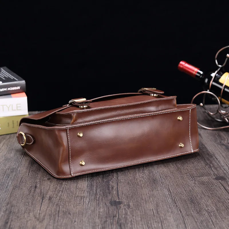 Liam | Retro PU Läder Portfölj Crossbody Messenger Väska