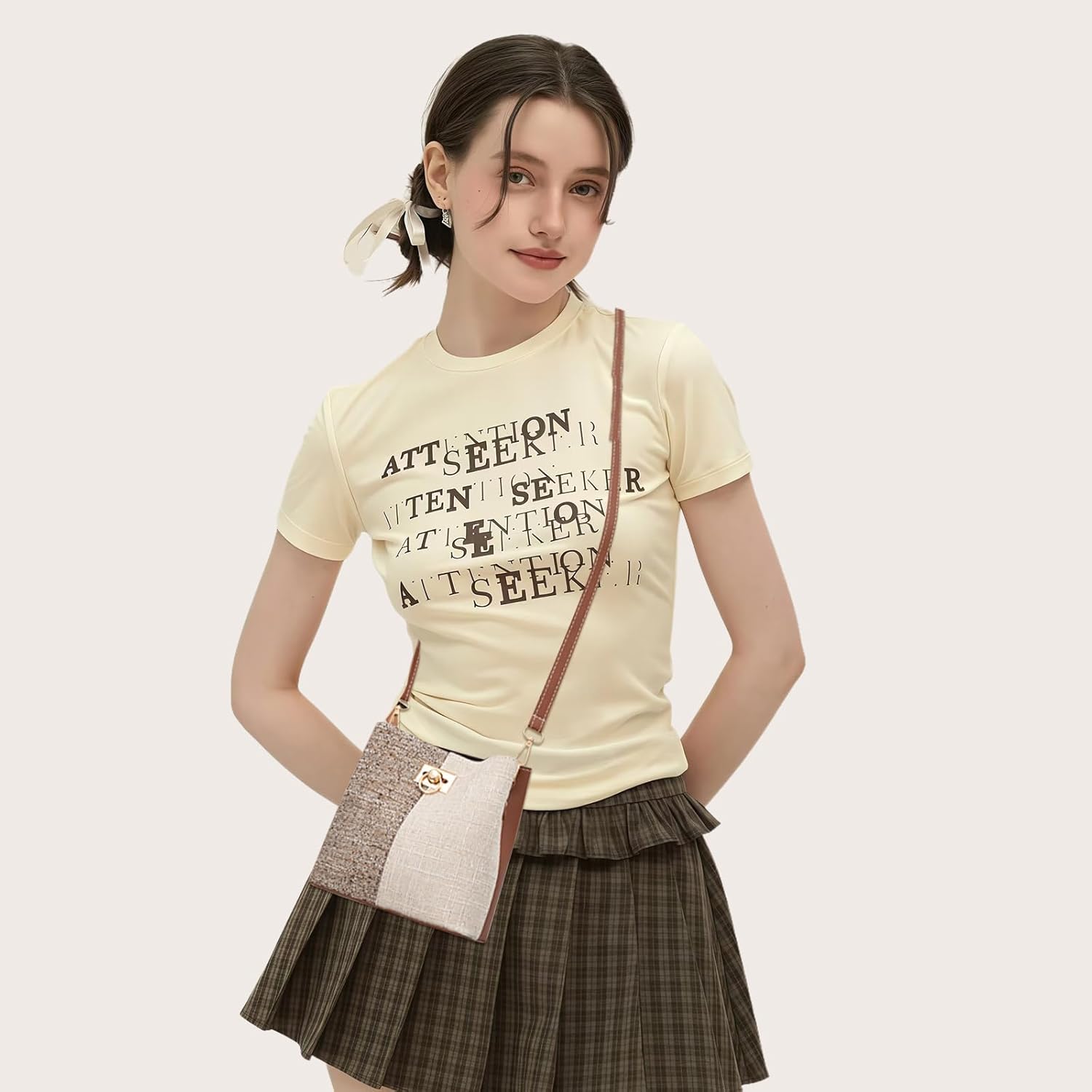 Maya | Liten färgblock crossbody sling bucket-väska