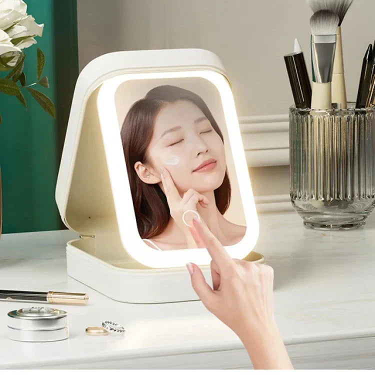 Kori | Bärbar LED-belyst spegel rese-makeupväska