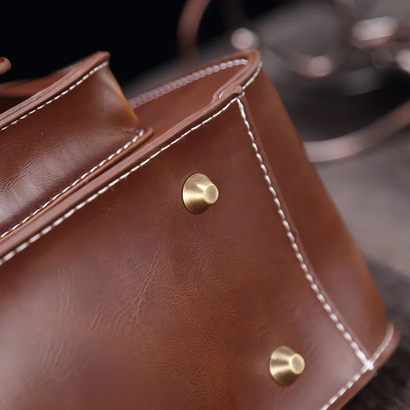 Liam | Retro PU Läder Portfölj Crossbody Messenger Väska