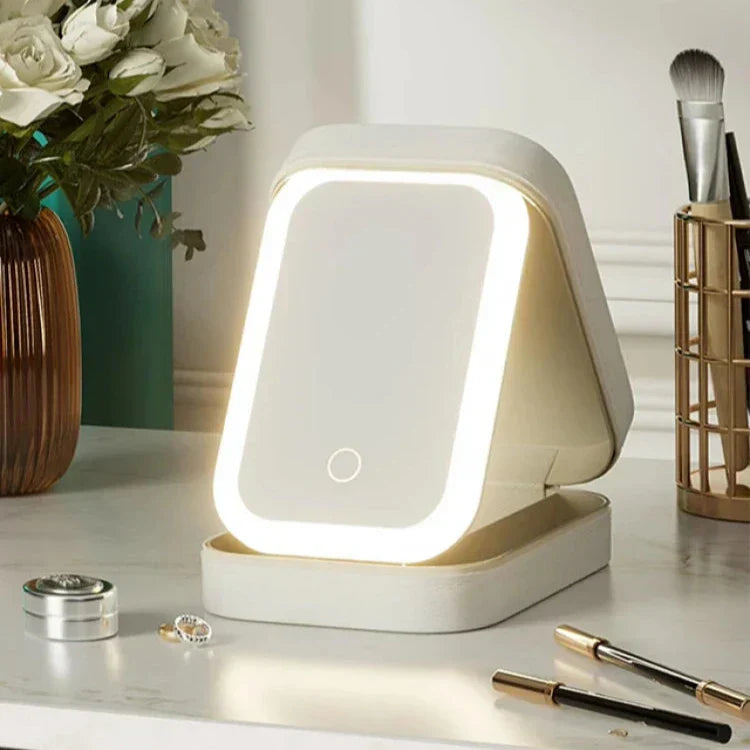 Kori | Bärbar LED-belyst spegel rese-makeupväska