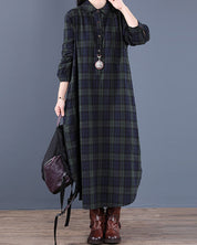 Mariel | Stilfull långärmad skjortklänning med rutigt krage