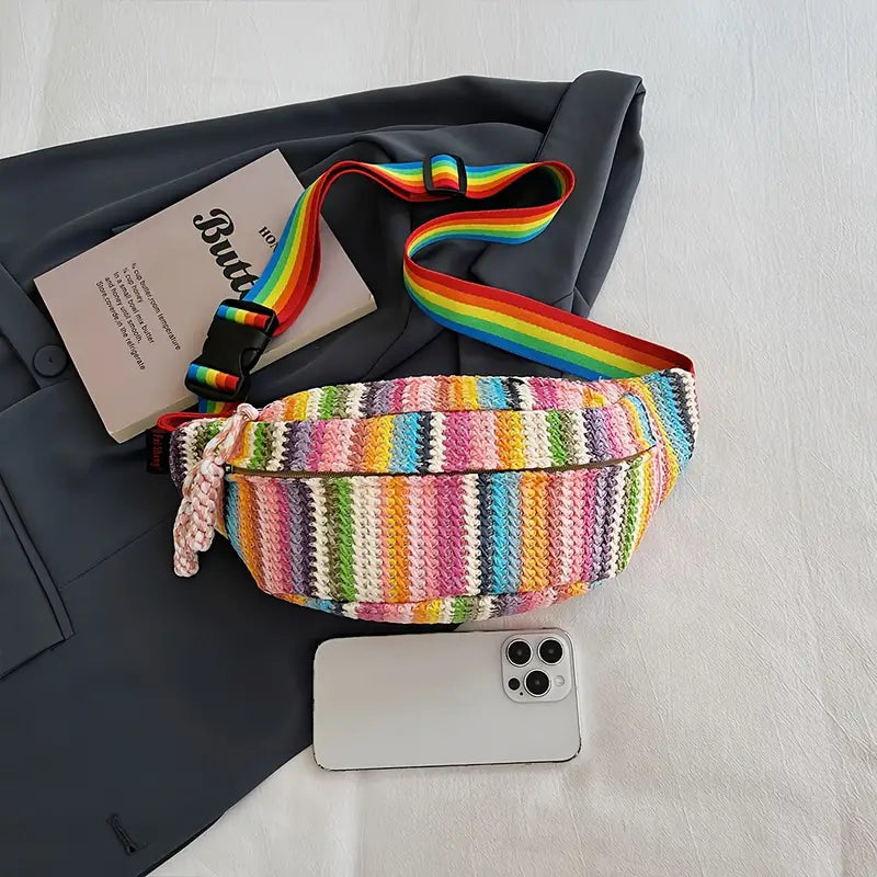 Lena | Avslappnad stickad höftväska crossbody