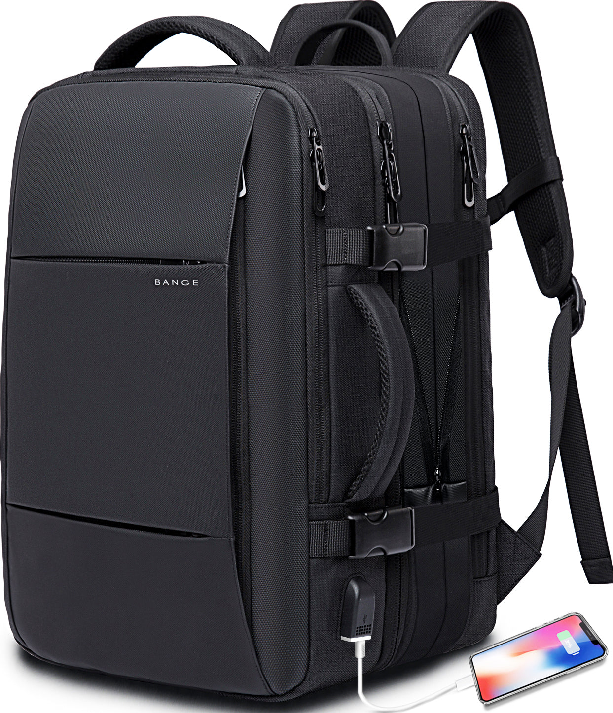 BANGE Business Trip Travel Wasserdichter Erweiterungsrucksack Flugzugelassener Handgepäck-Rucksack 0