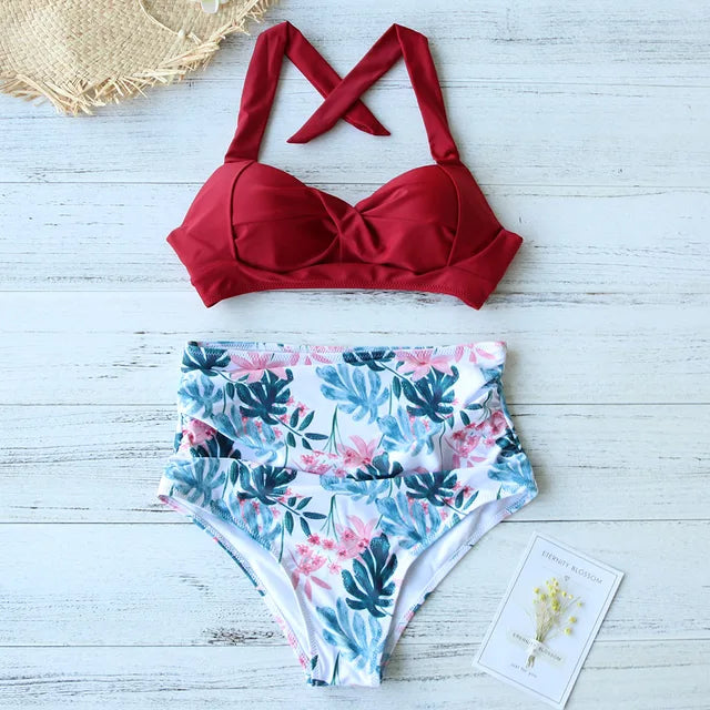 Mia | Högmidjad bikiniset för strand och pool