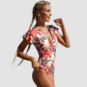 Camouflage Bandeau Schwimmanzug mit Reißverschluss 1
