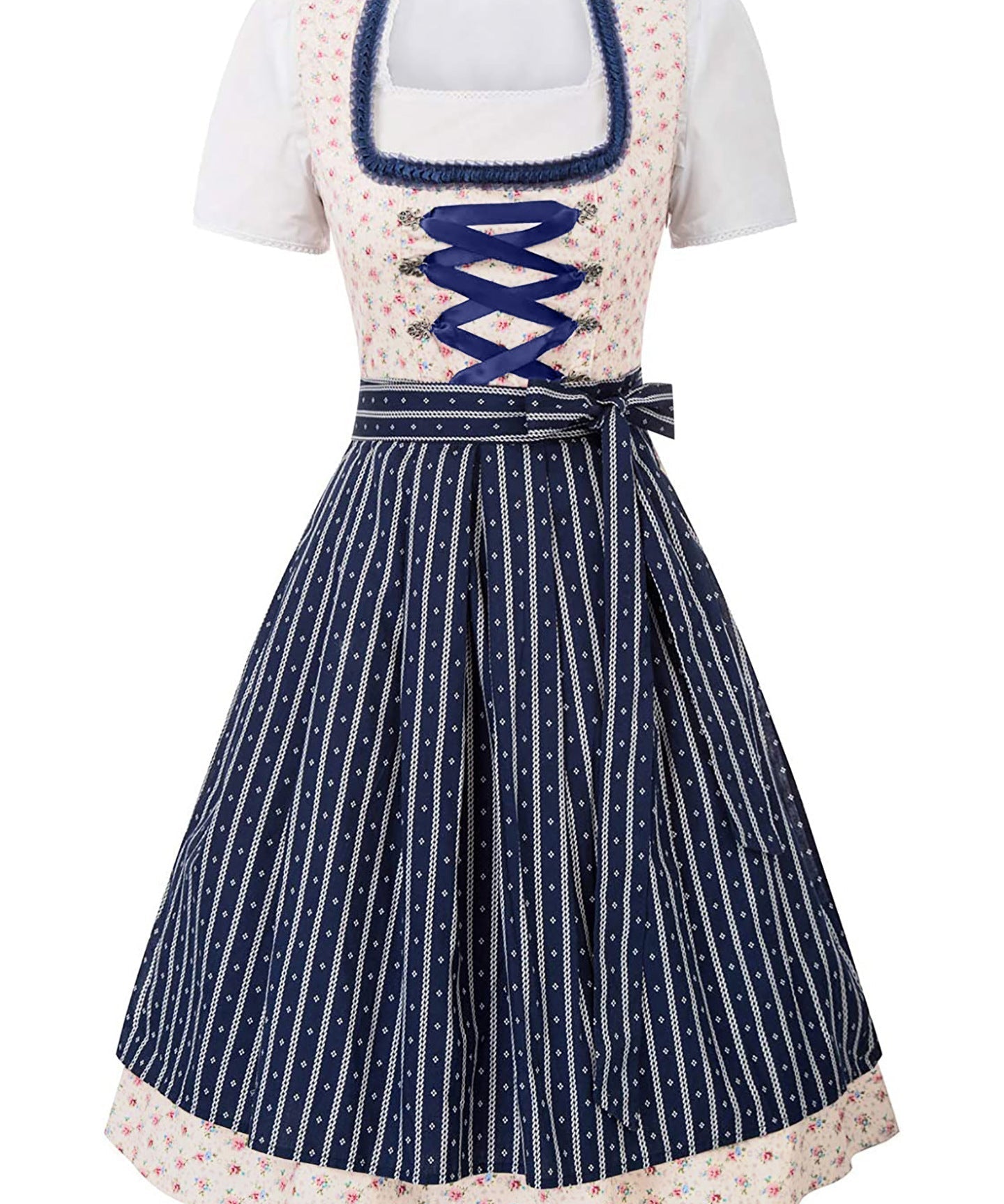 Damen Elegante Midi Oktoberfest Dirndl Kleid 0