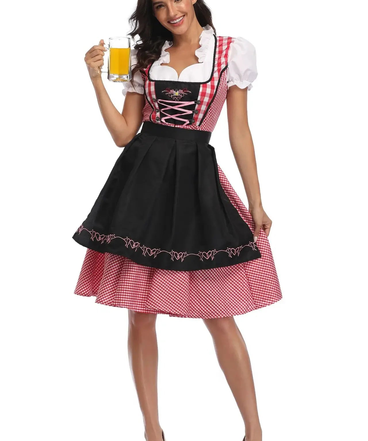 Damen Klassisch Oktoberfest Dirndl Kleid 0