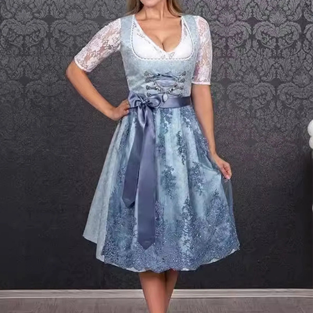 Damen Klassisches Oktoberfest Dirndl Kleid 0