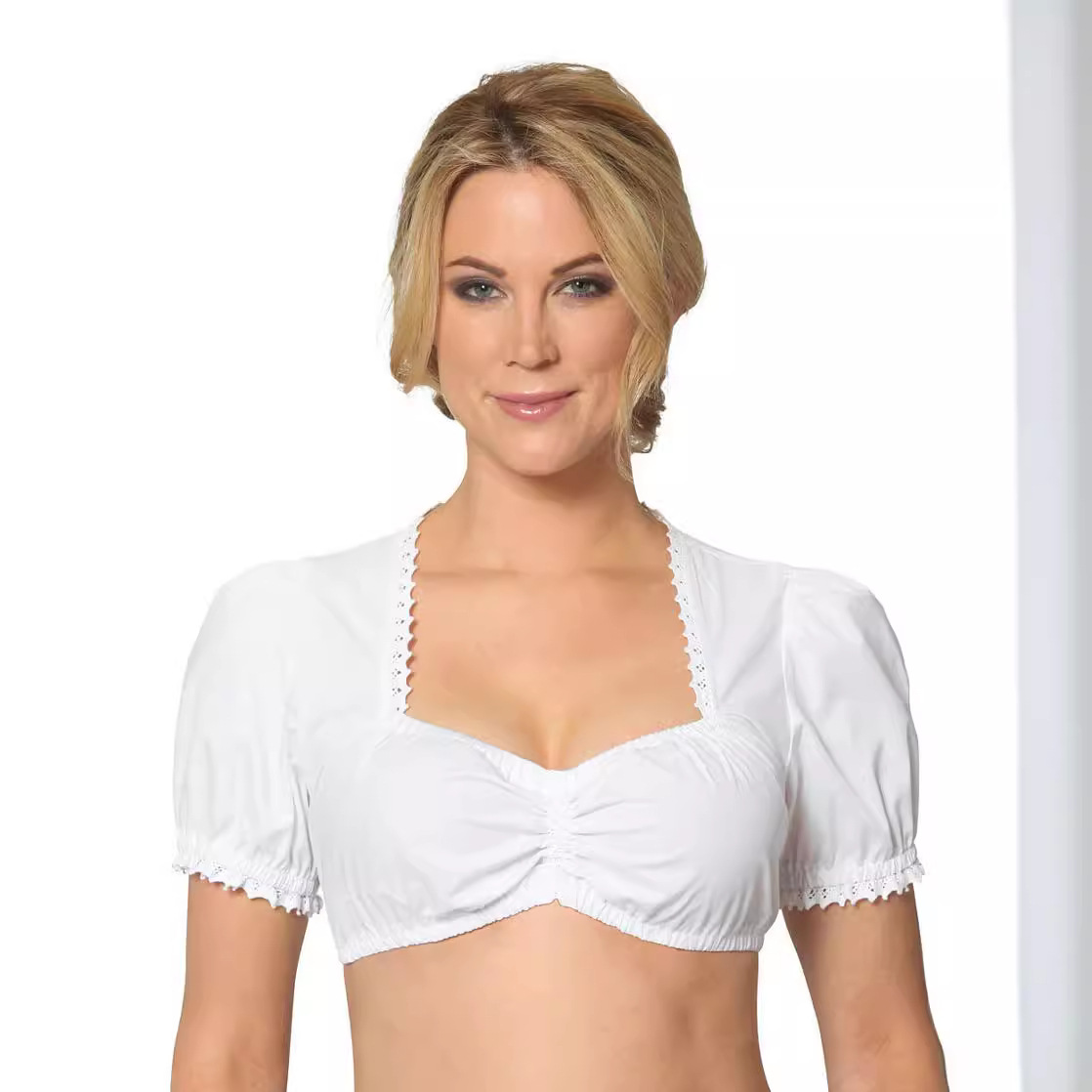 Damen Tracht Weiß Oktoberfest Dirndl Bluse 0