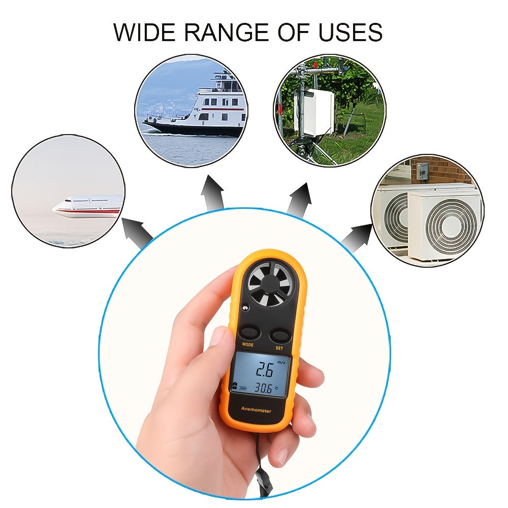 Digitales Windgeschwindigkeitsmesser mit klarem LCD -Display - tragbarer Windemometer für Outdoor -Aktivitäten 4