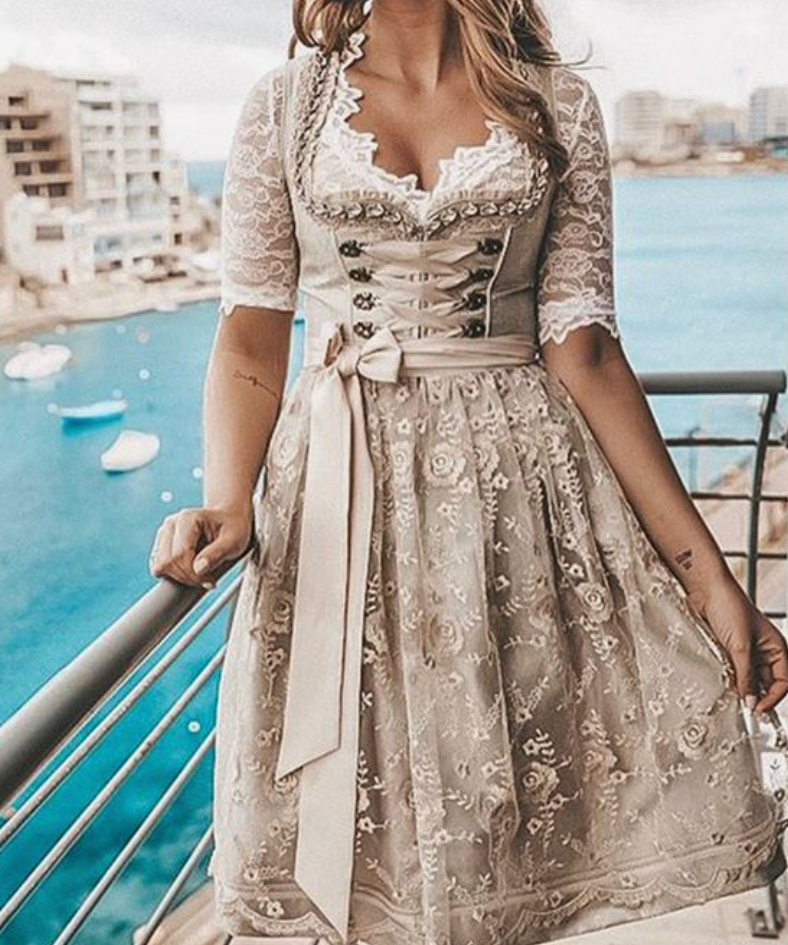 Dirndl Aline - tracht für damen mit schürze und bluse 0