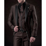 Dreiteiliger eleganter Leinenanzug von Männern 3