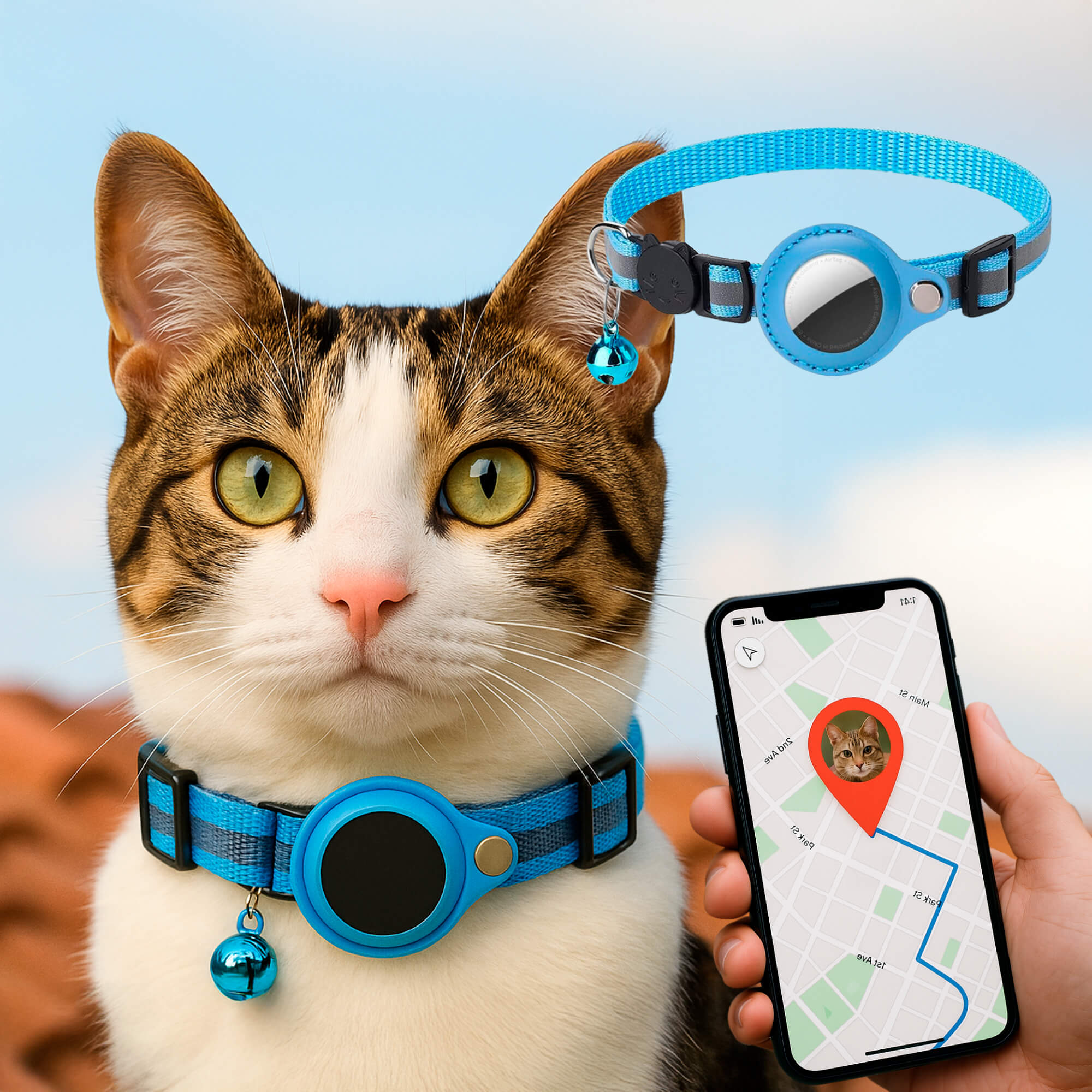 GPS-Tracker-Halsband für Katzen | Schnellverschluss, reflektierendes Design und langlebig für sichere Outdoor-Abenteuer 13