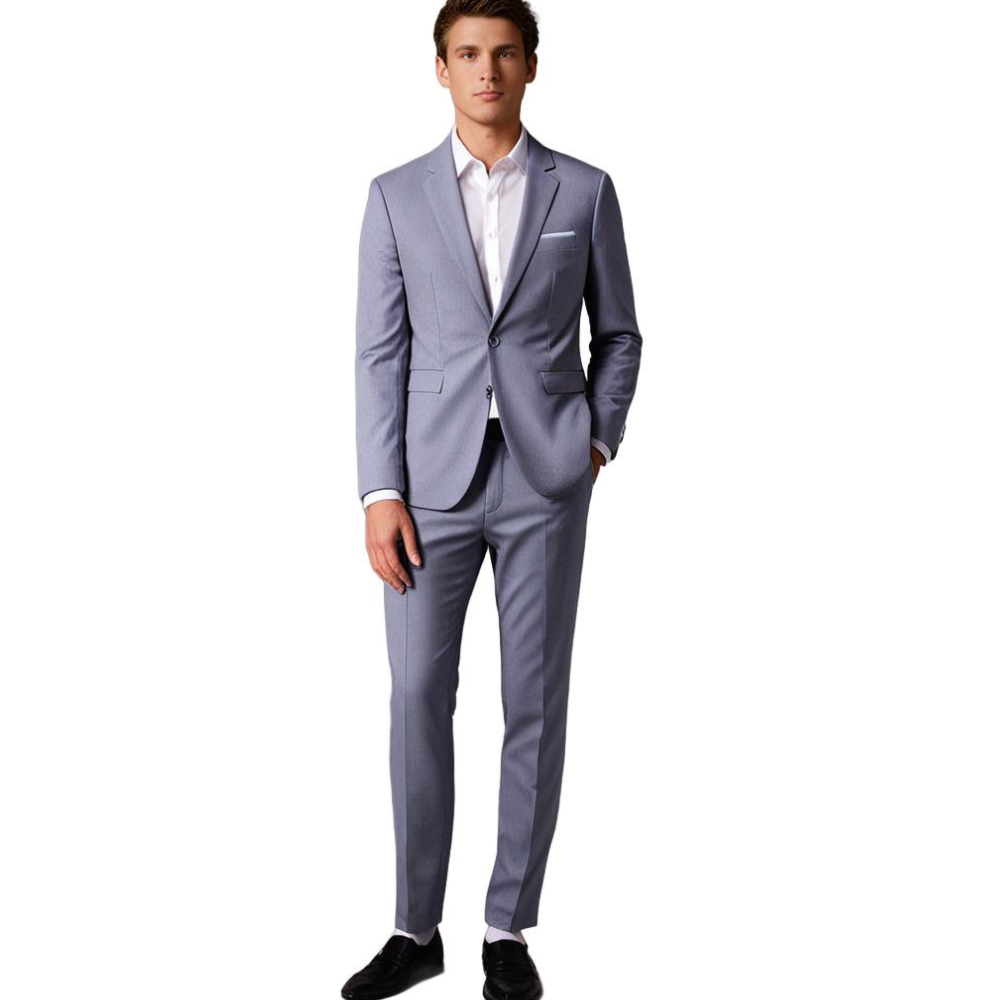 Herrenanzug Polyester Schlanker fit eleganter Hochzeitsanzug 12