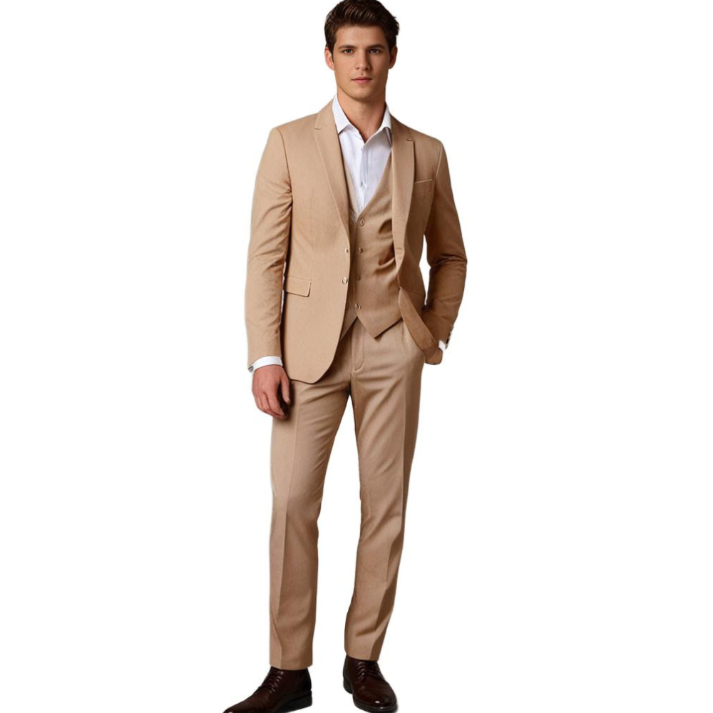 Herrenanzug Polyester Schlanker fit eleganter Hochzeitsanzug 4