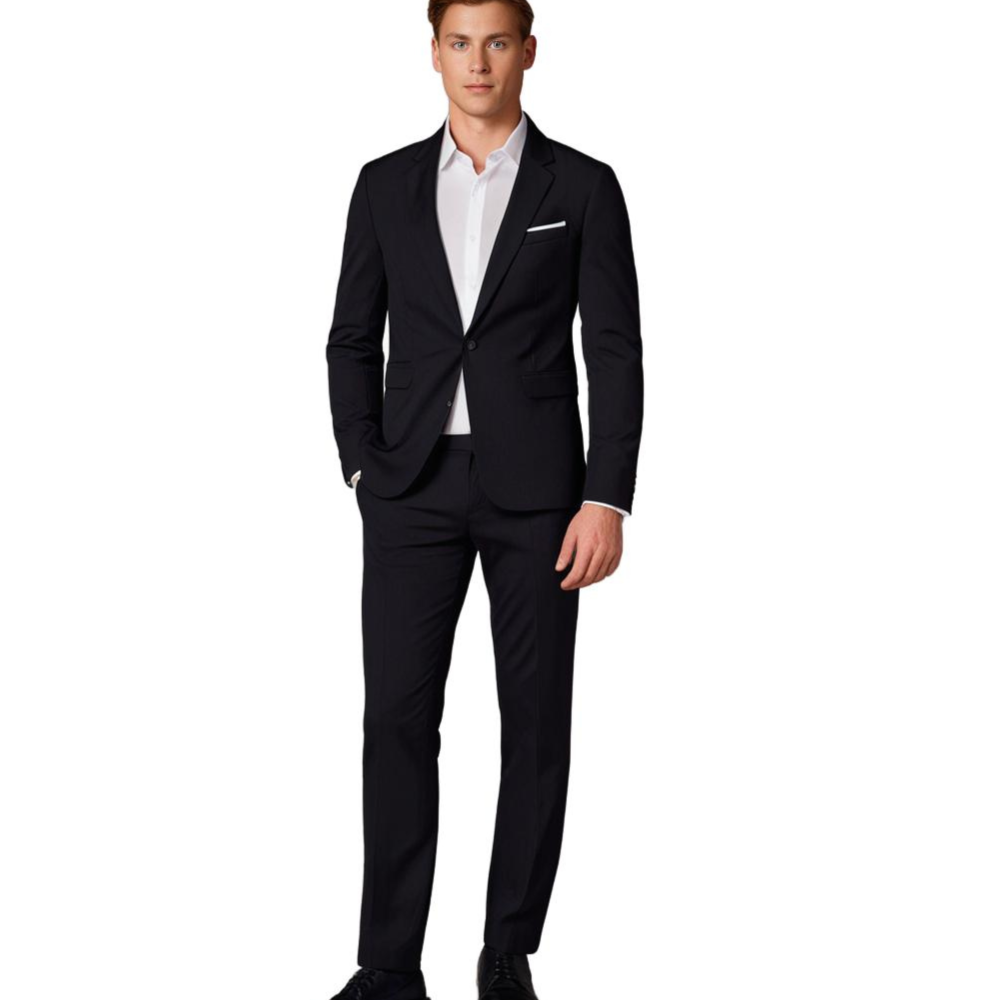 Herrenanzug Polyester Schlanker fit eleganter Hochzeitsanzug 9
