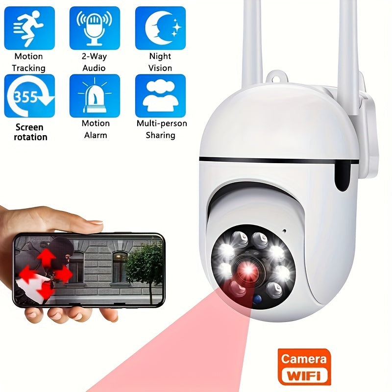Intelligente drahtlose Überwachungskamera mit 1080p HD-Auflösung, Farb Nachtsicht, Zwei-Wege-Audio, Indoor/Outdoor-Gebrauch 3