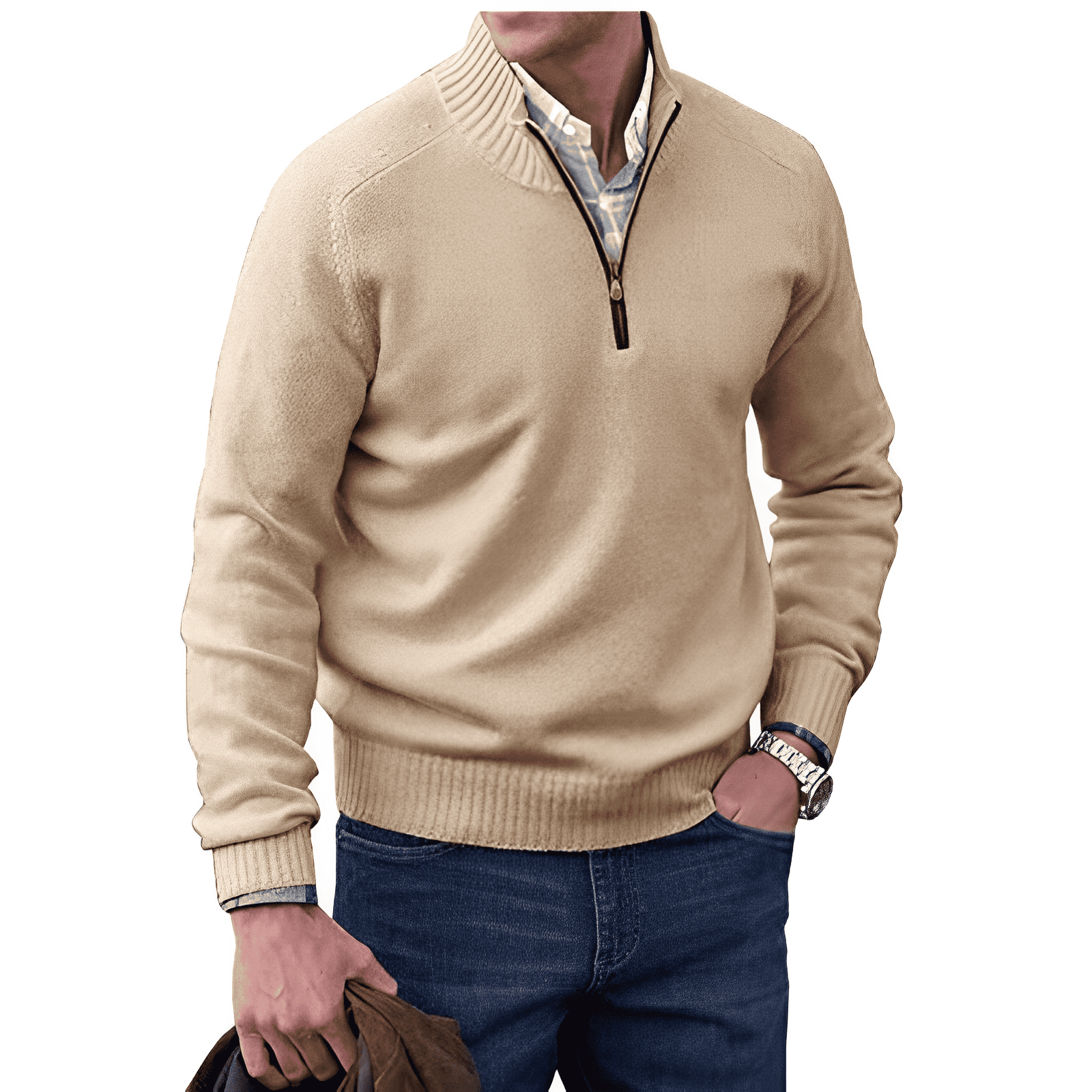 Kaschmirpullover mit Reißverschluss - Mason 0