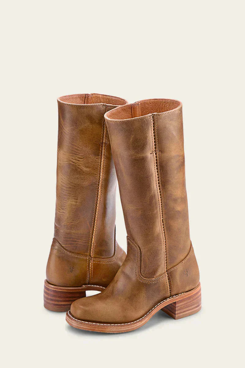 Klassische Damen-Lederstiefel mit Blockabsatz – Robustes, handgefertigtes Design für zeitlosen Stil 0