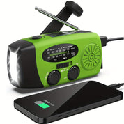 Kompaktes Notfallradio mit 2000mah Power Bank, Solar, Handkurbel und eingebaute Taschenlampe für die Verwendung im Freien 0