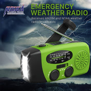 Kompaktes Notfallradio mit 2000mah Power Bank, Solar, Handkurbel und eingebaute Taschenlampe für die Verwendung im Freien 5