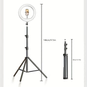 LED -Ringlicht mit verstellbarem Stativ und Telefonhalter für Selfies und Videoaufzeichnung 2