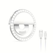 LED -Selfie -Ringlicht mit wiederaufladbarem Akku - Perfektes Kreislicht für Make -up und Fotografie, kompatibel mit Telefonen und Computern 0