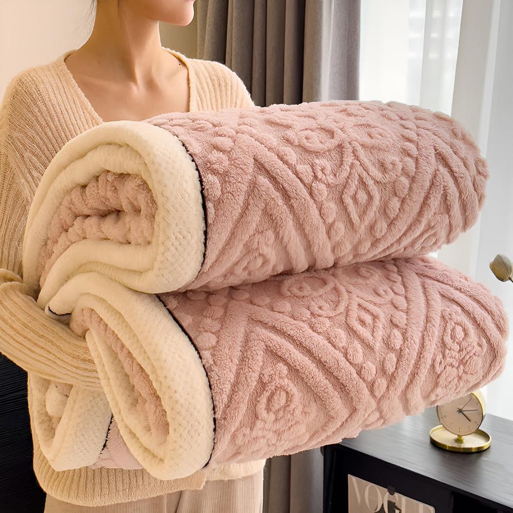 Luxuriöse Sherpa Decke für Damen mit Mandala Design 10